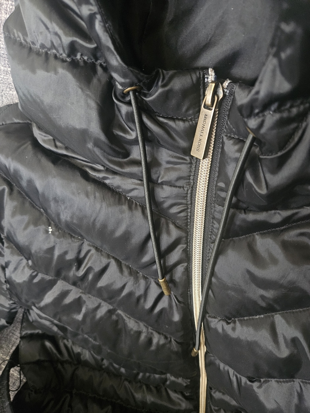 Lightweight Down/Feather Filled Micheal Kors Oversized Black Puffer Long Jacket. - Picture 5 of 16